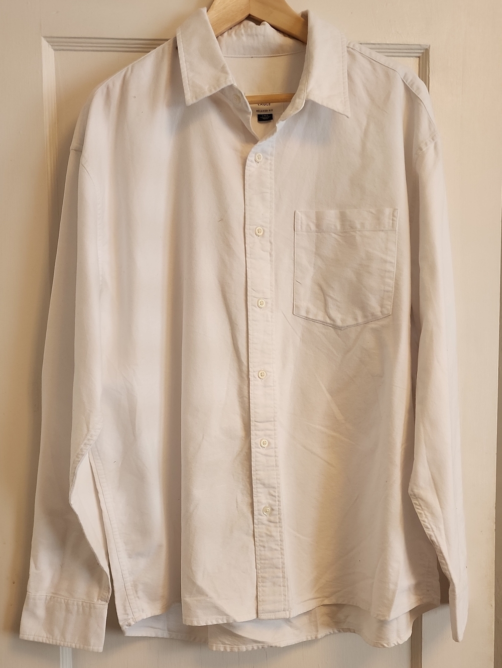 American Eagle Outfitters White Long-Sleeve Button-Down Shirt